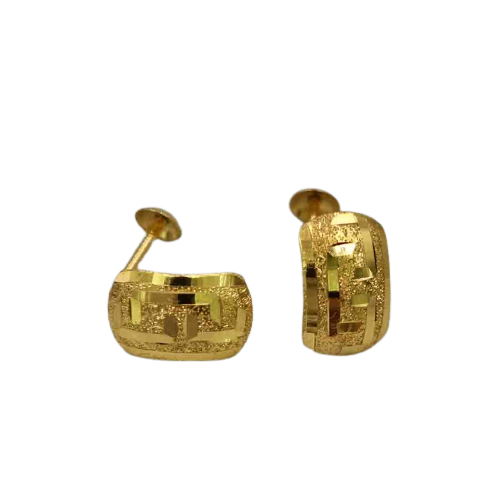 18K Solid Gold Clip Design Screw Earring | Earring | 18K Gold Jewelry