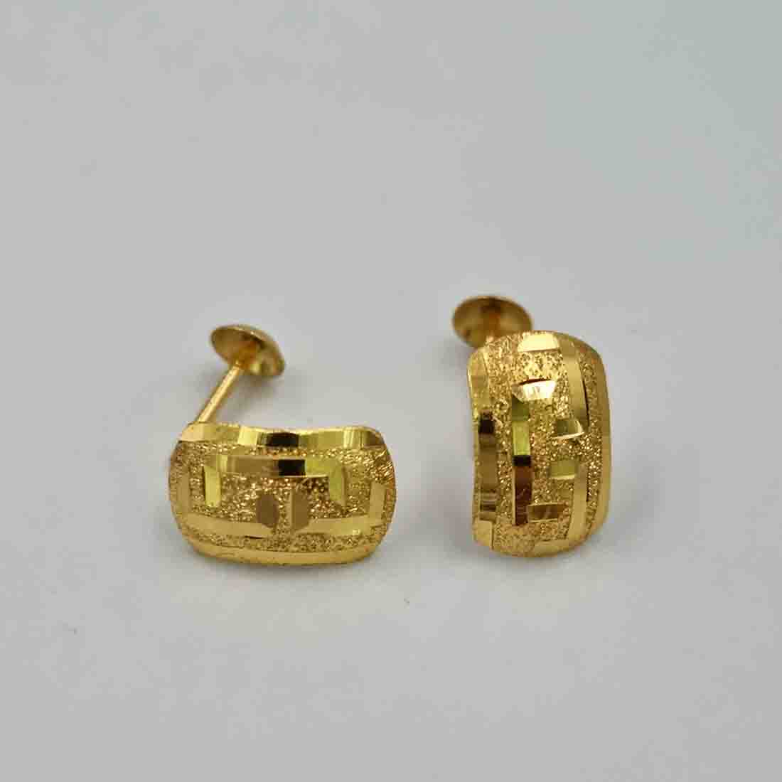 18K Solid Gold Clip Design Screw Earring | Earring | 18K Gold Jewelry