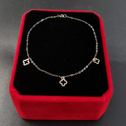 18K Pure Gold Charm Flower Bracelet