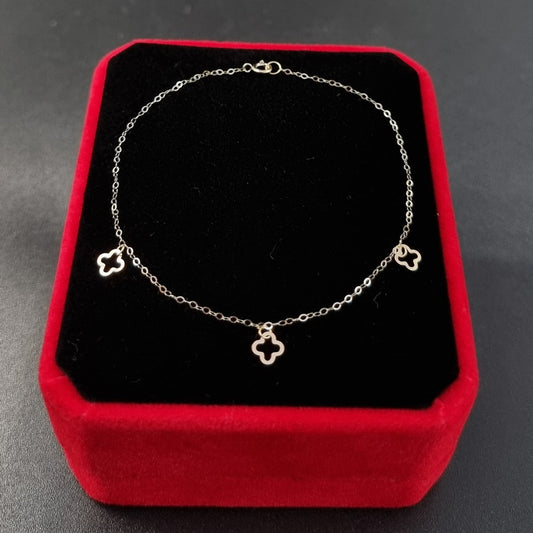 18K Pure Gold Charm Flower Bracelet