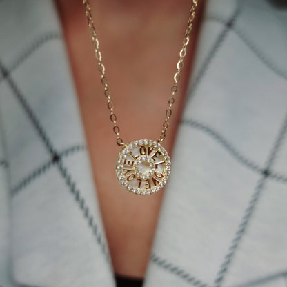 18K Pure Gold Love Necklace