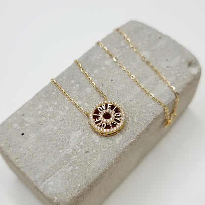 18K Pure Gold Love Necklace