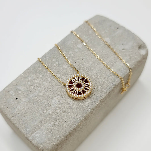 18K Pure Gold Love Necklace