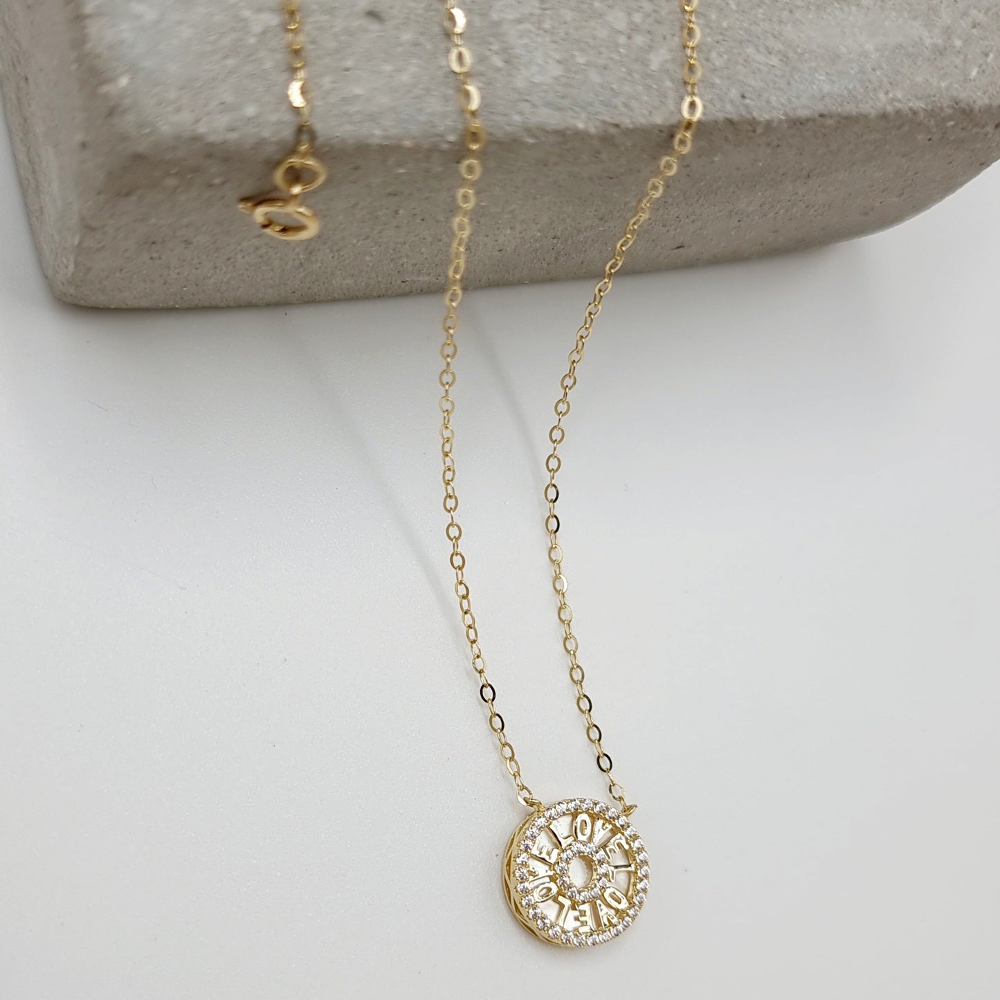 18K Pure Gold Love Necklace