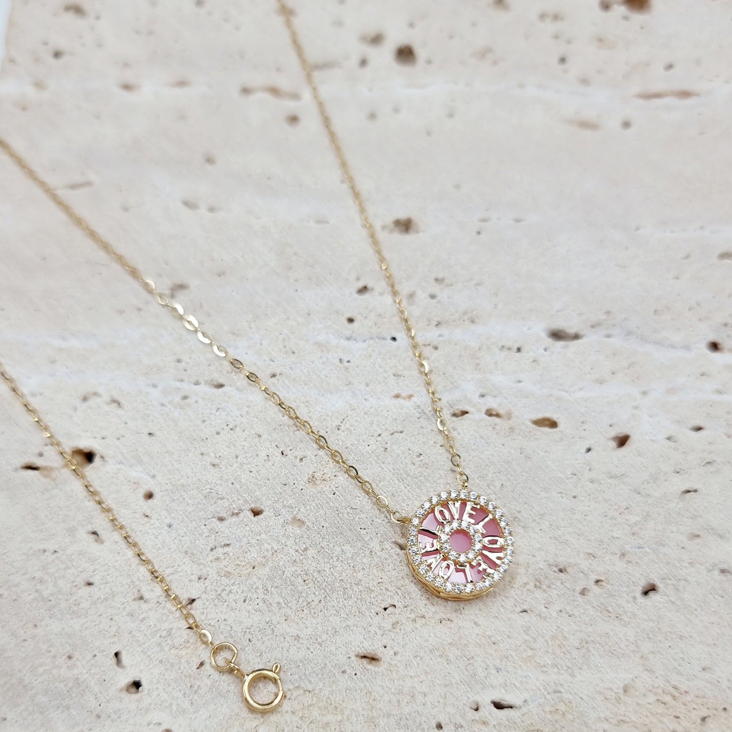 18K Pure Gold Love Necklace