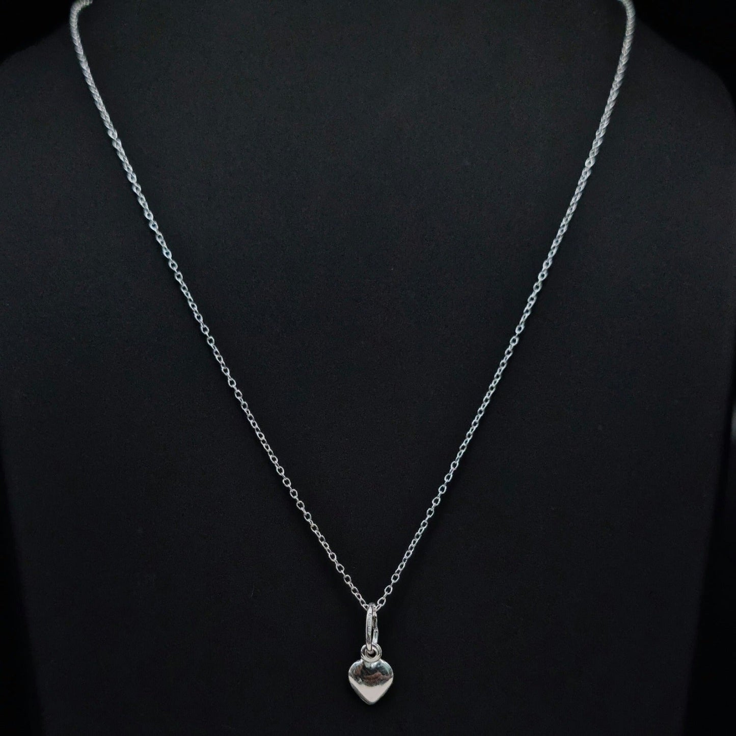 Real 925 Sterling Silver Fine Heart Necklace