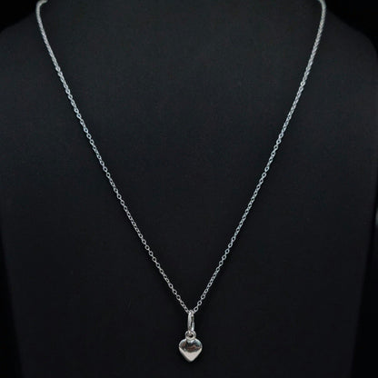 Real 925 Sterling Silver Fine Heart Necklace