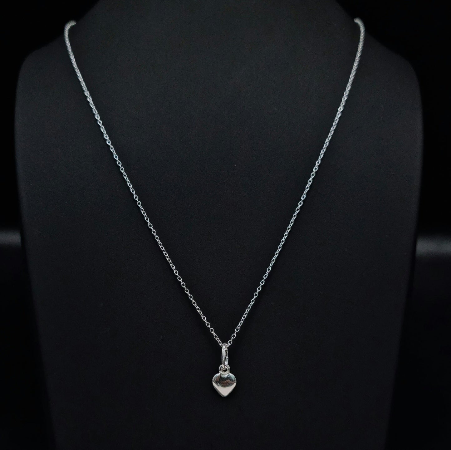 Real 925 Sterling Silver Fine Heart Necklace