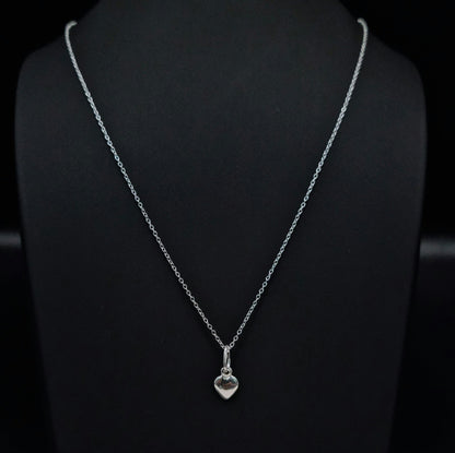 Real 925 Sterling Silver Fine Heart Necklace