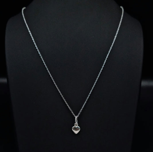 Real 925 Sterling Silver Fine Heart Necklace