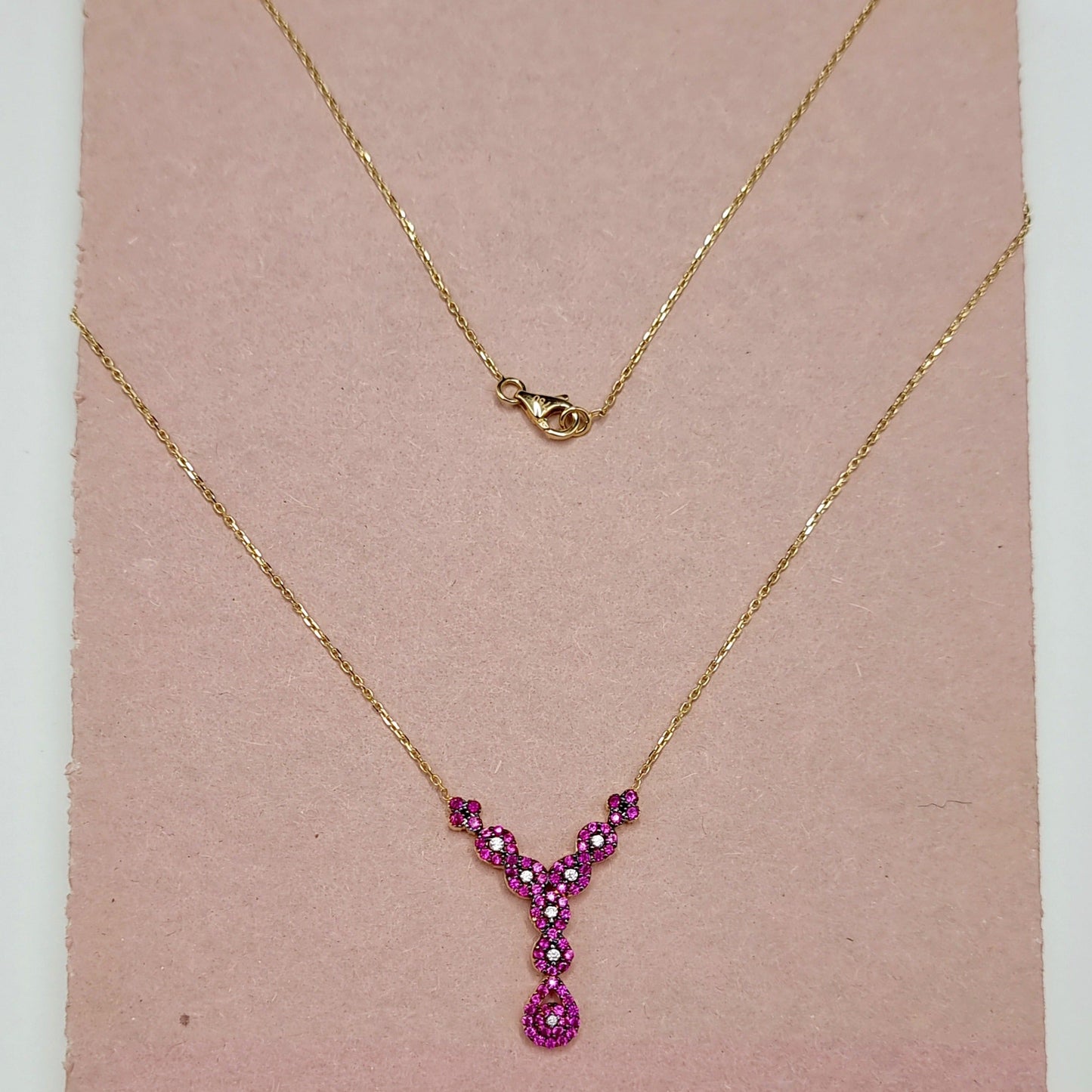 18K Pure Gold Swarski Necklace