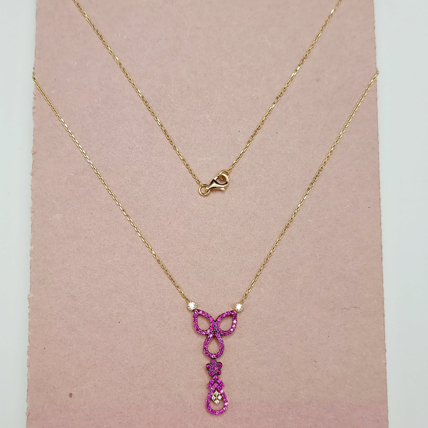 18K Pure Gold Swarski Necklace