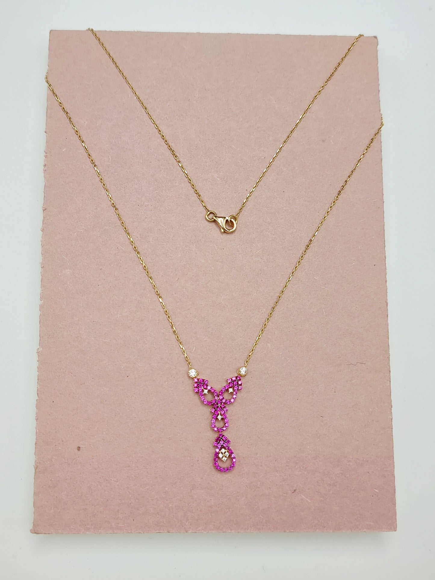 18K Pure Gold Swarski Necklace