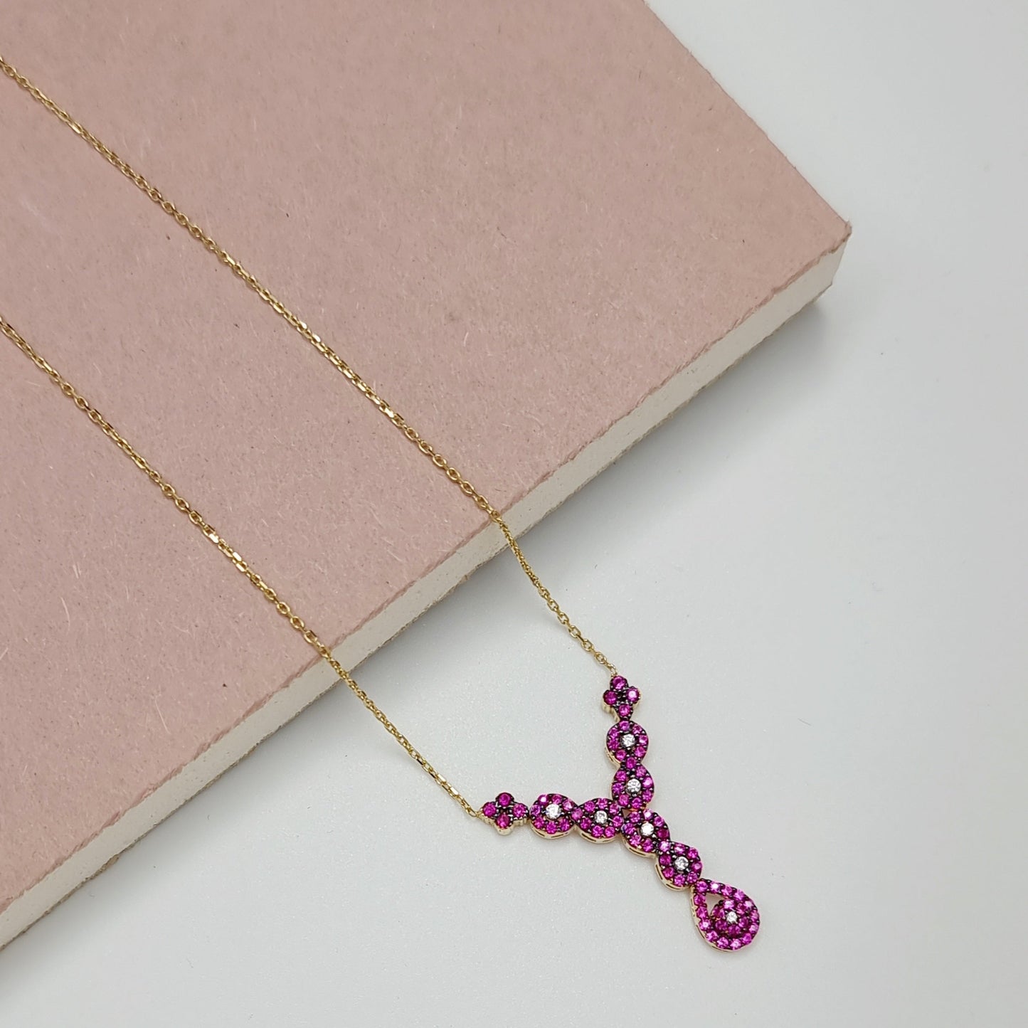 18K Pure Gold Swarski Necklace