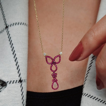 18K Pure Gold Swarski Necklace