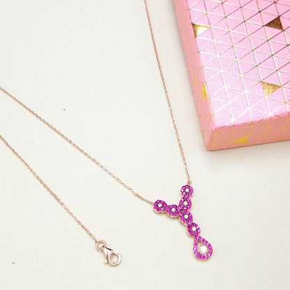 18K Pure Gold Swarski Necklace