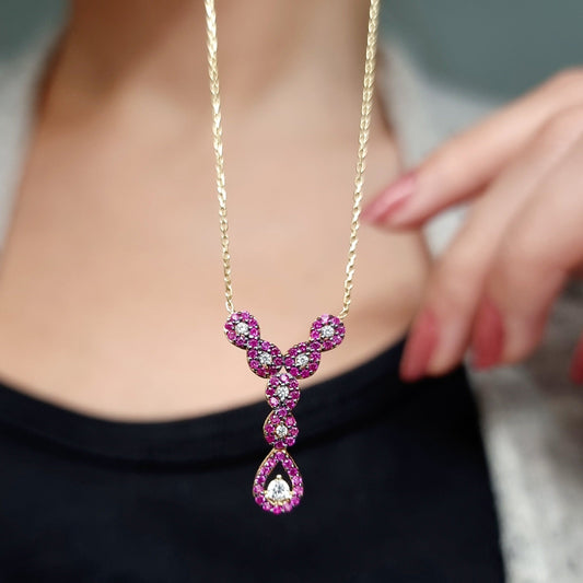 18K Pure Gold Swarski Necklace