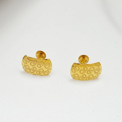 18K Pure Gold C.V.D Stud Earring Set