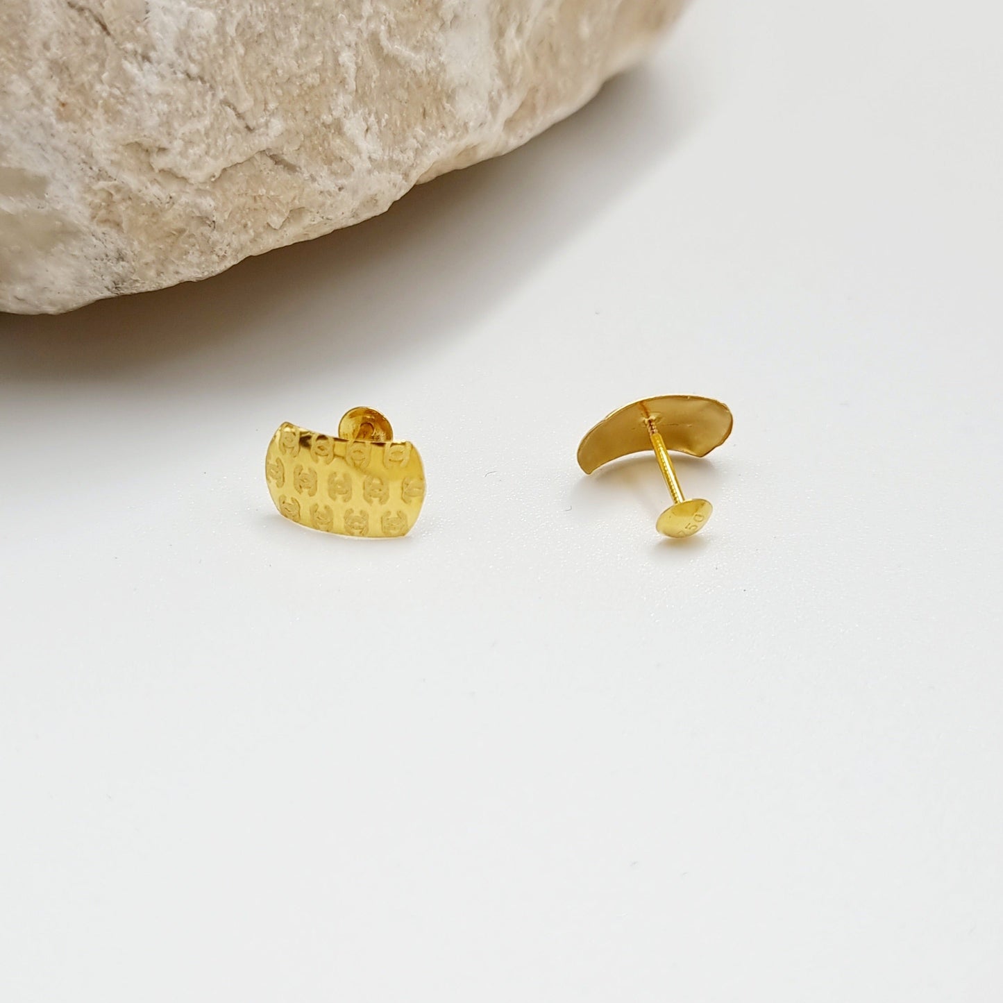 18K Pure Gold C.H Stud Earring Set