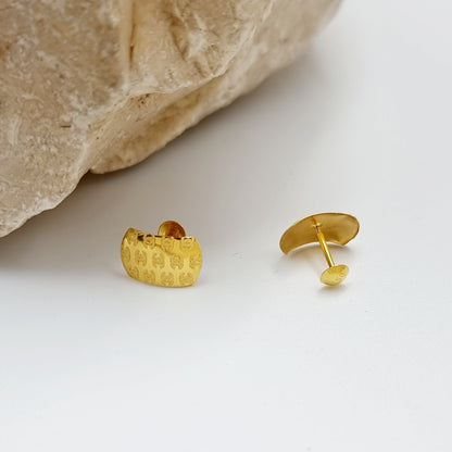 18K Pure Gold C.H Stud Earring Set