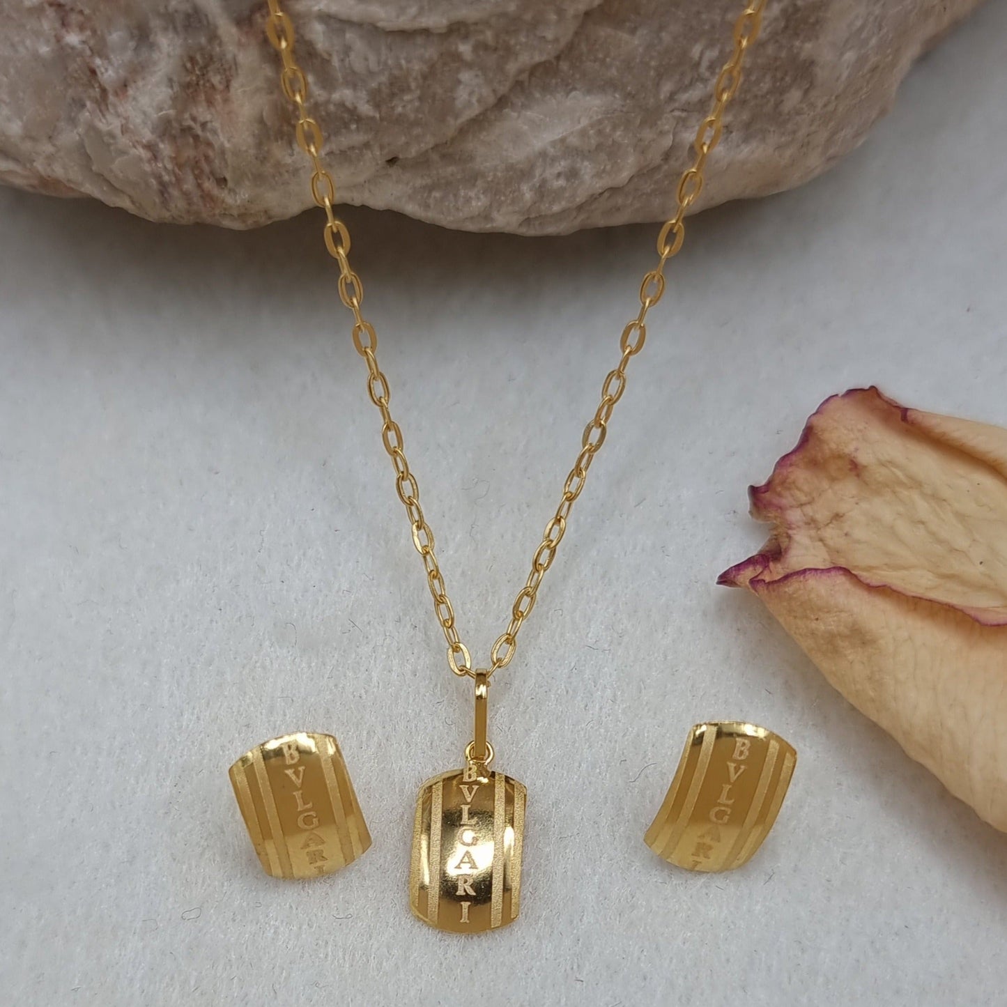 18K Pure Gold Elegant Clip Jewelry Set