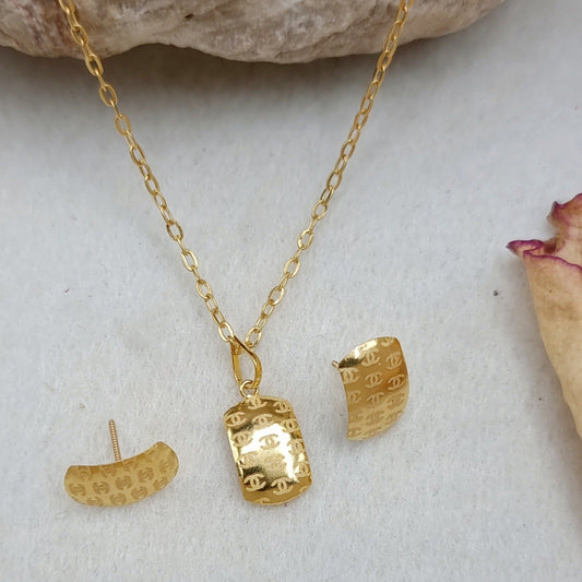 18K Pure Gold Elegant Clip Jewelry Set