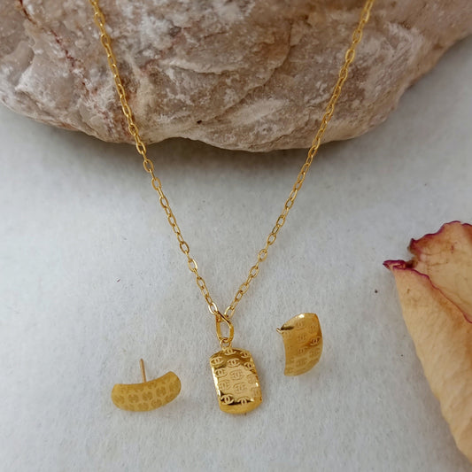 18K Pure Gold Elegant Clip Jewelry Set