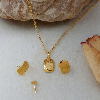 18K Pure Gold Elegant Clip Jewelry Set