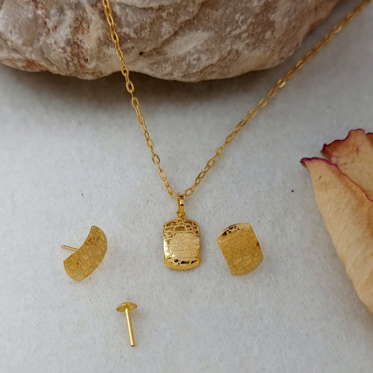 18K Pure Gold Elegant Clip Jewelry Set