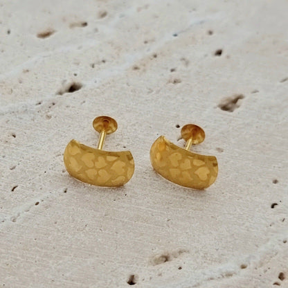 18K Pure Gold Love Earring Set