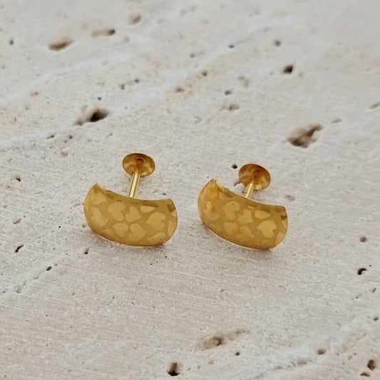 18K Pure Gold Love Earring Set