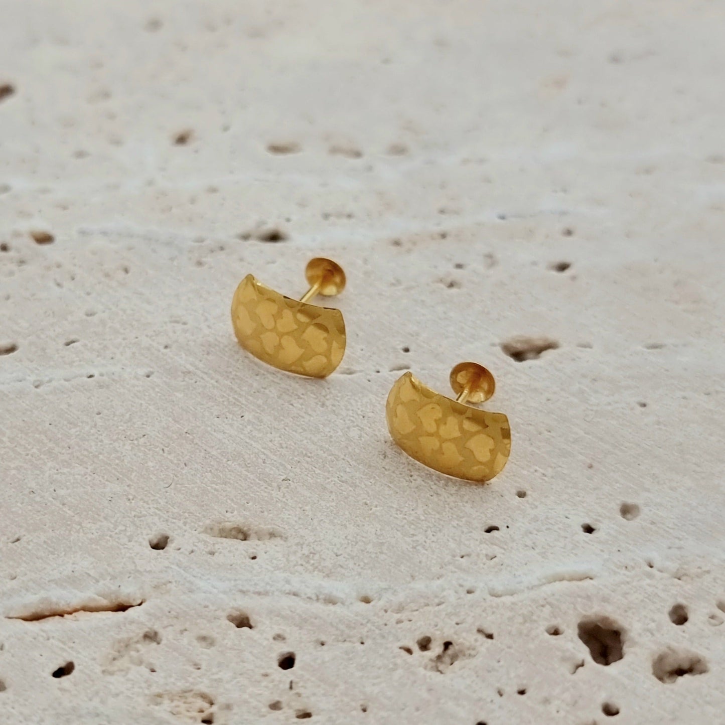 18K Pure Gold Love Earring Set