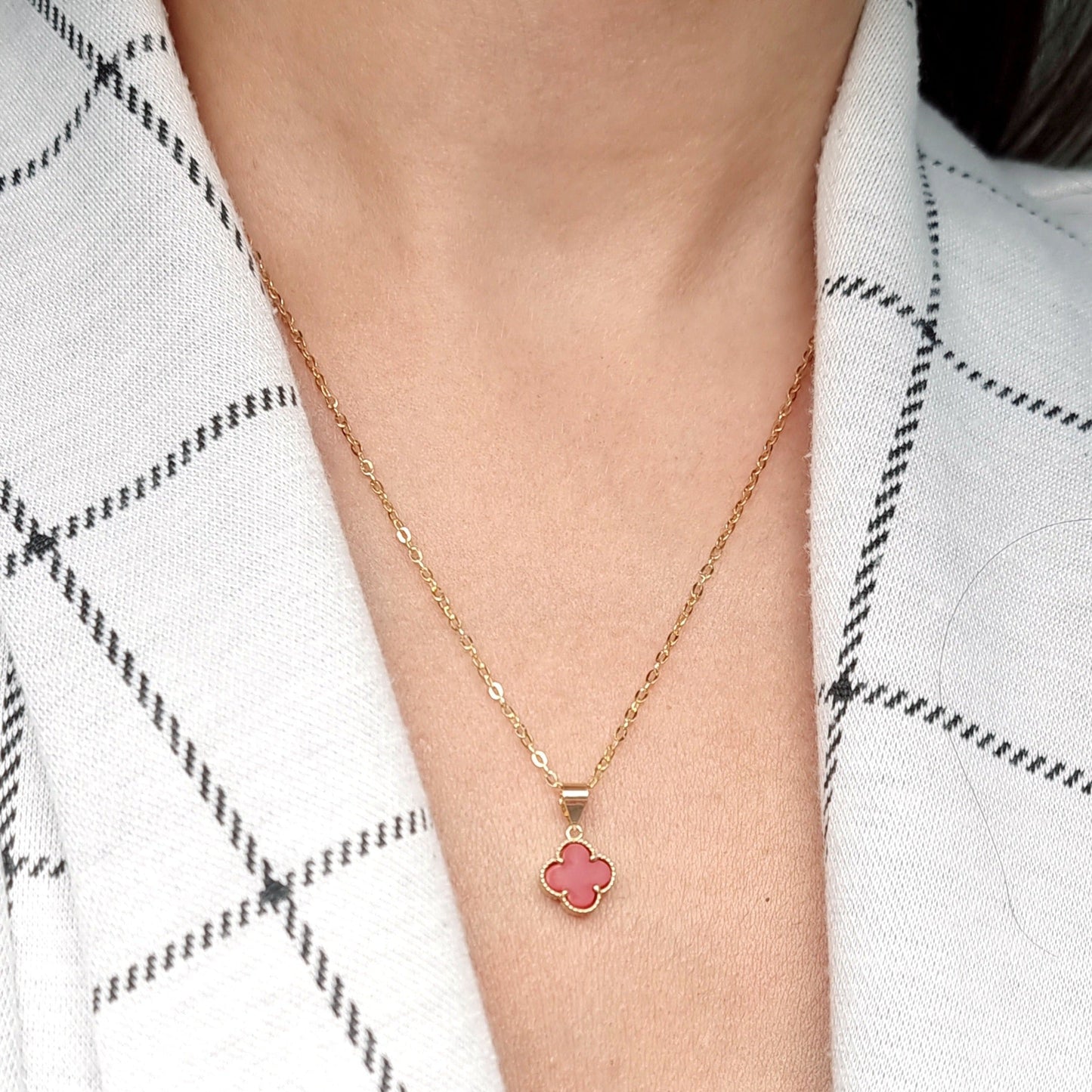 18K Pure Gold V.C Red Necklace