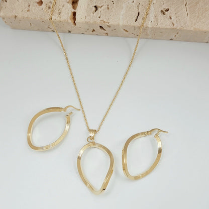 18K Pure Gold Twisted Jewelry Set