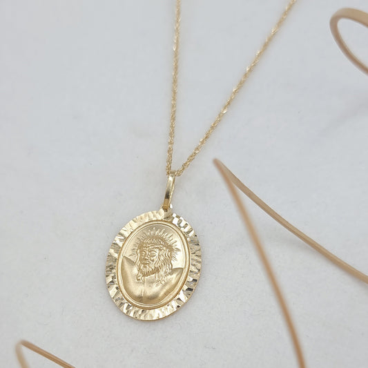 18K Pure Gold Jesus Necklace