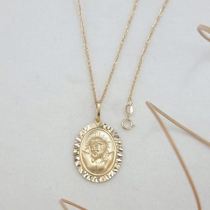 18K Pure Gold Jesus Necklace