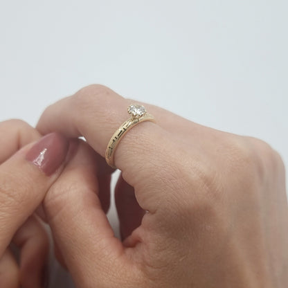 18K Pure Gold Elegant Stone Ring