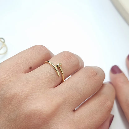 18K Pure Gold Nail Ring