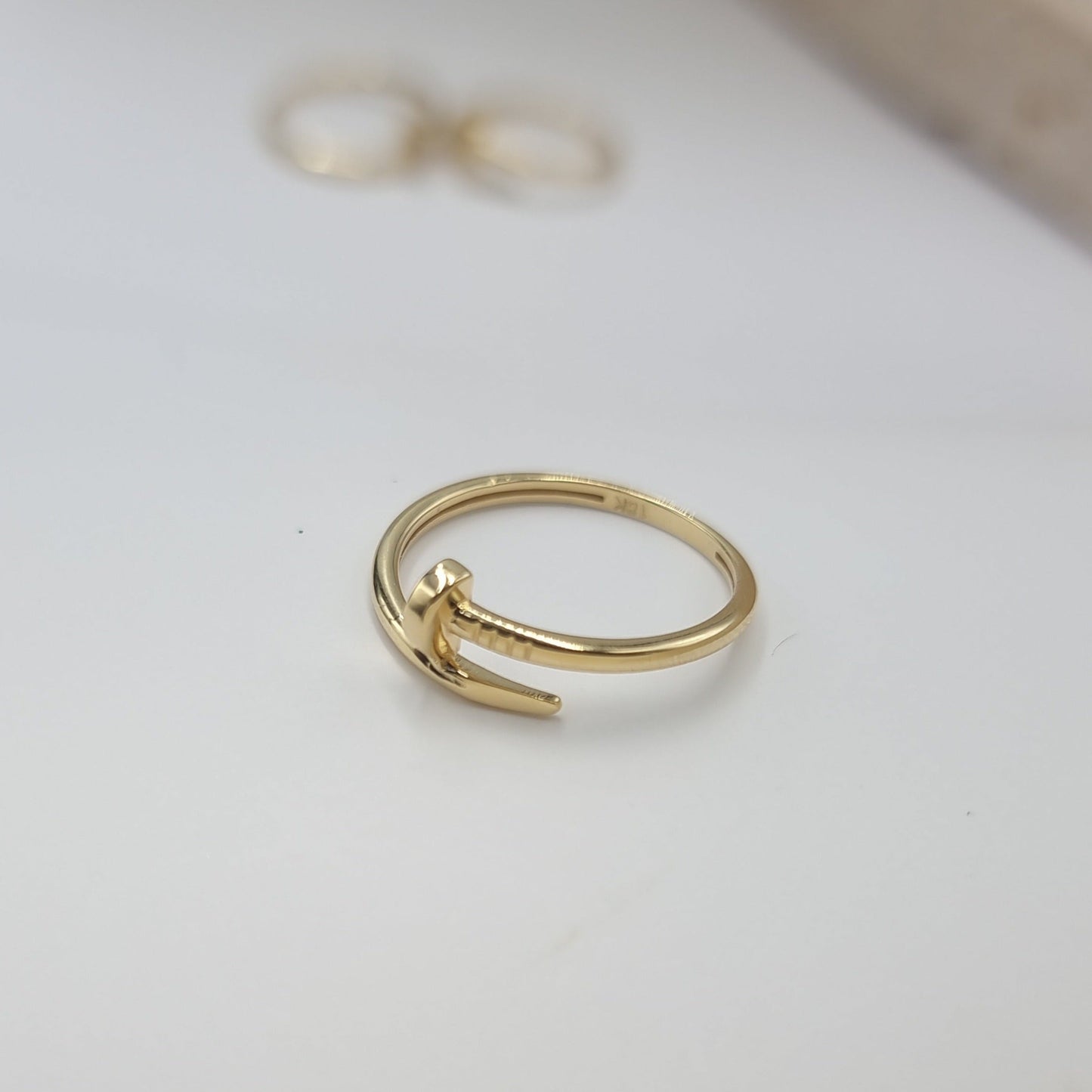 18K Pure Gold Nail Ring