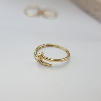 18K Pure Gold Nail Ring