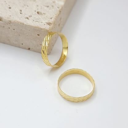 18K Pure Gold Couple Ring