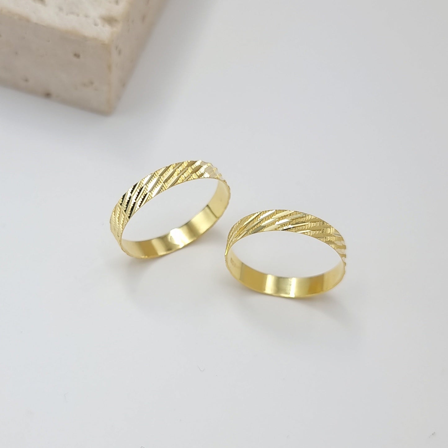 18K Pure Gold Couple Ring