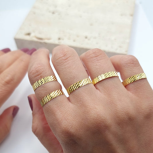 18K Pure Gold Couple Ring