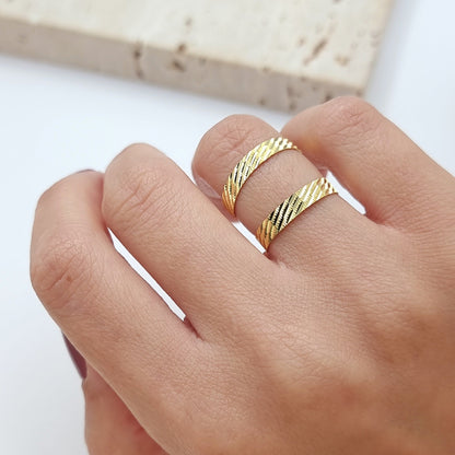 18K Pure Gold Couple Ring