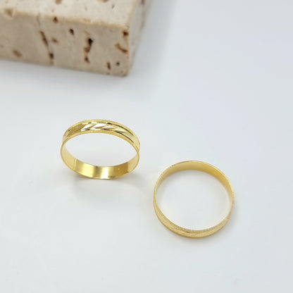 18K Pure Gold Elegant Design Couple Ring