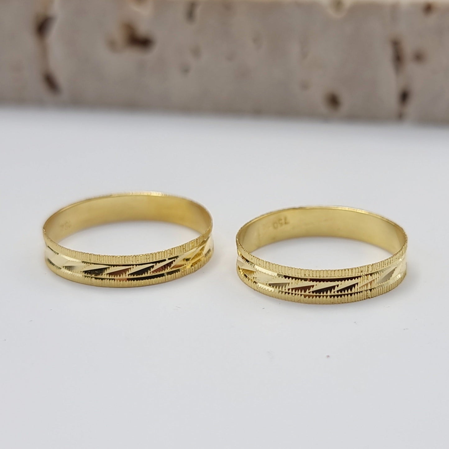 18K Pure Gold Elegant Design Couple Ring