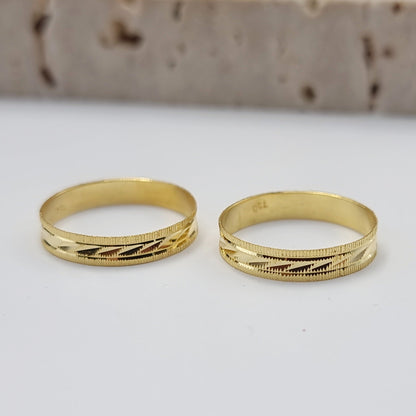 18K Pure Gold Elegant Design Couple Ring