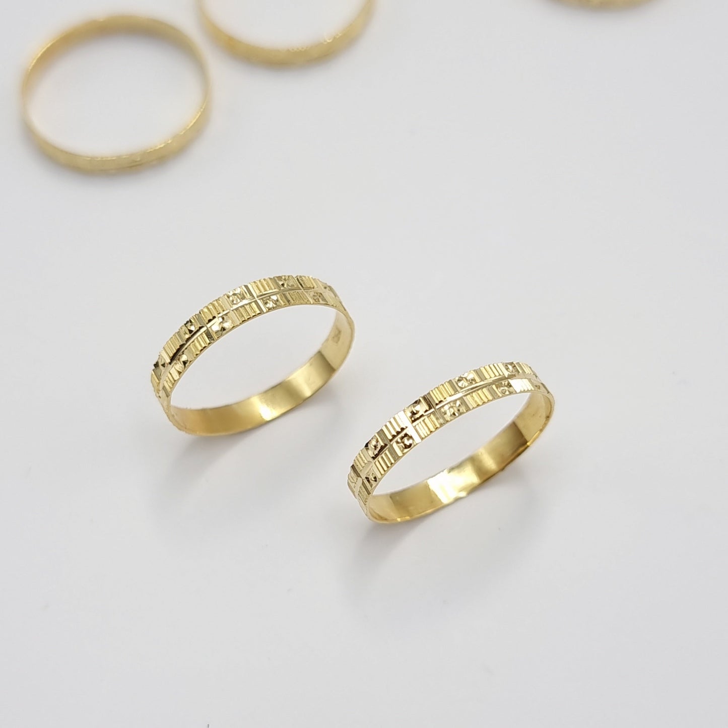 18K Pure Gold Couple Ring