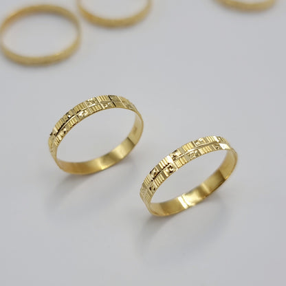 18K Pure Gold Couple Ring