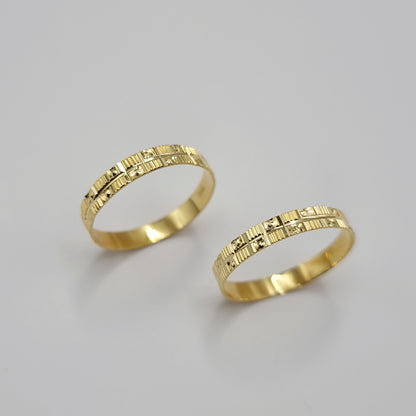 18K Pure Gold Couple Ring